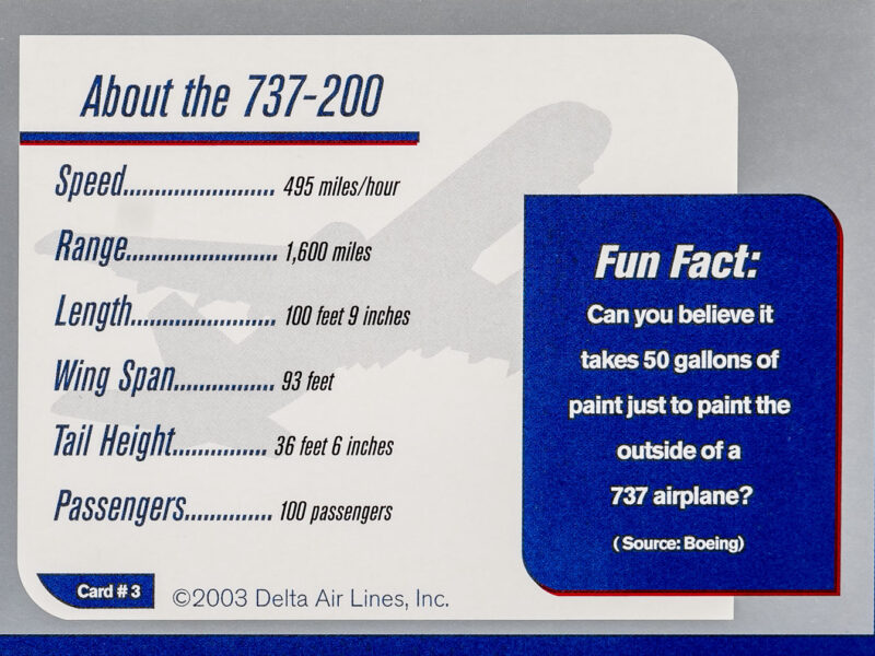 Delta 2003 #3 Boeing 737-200 Back