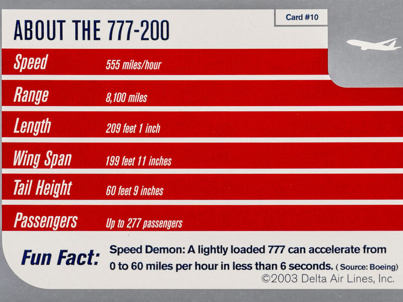 Delta 2003 #10 Boeing 777-200 Back