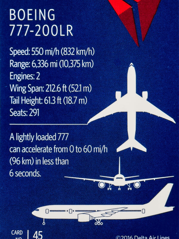 Delta 2016 #45 Boeing 777 Back