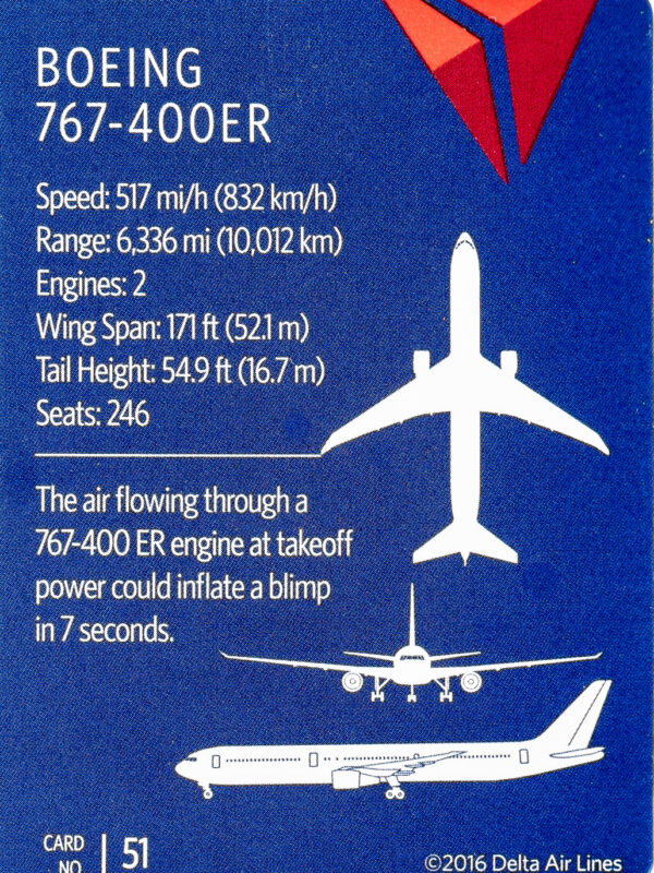Delta 2016 #51 "767-400" Back