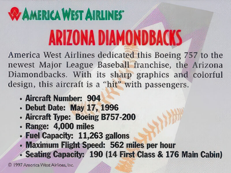 America West Airlines- Diamondbacks Back
