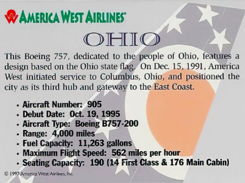 America West Airlines- Ohio Back