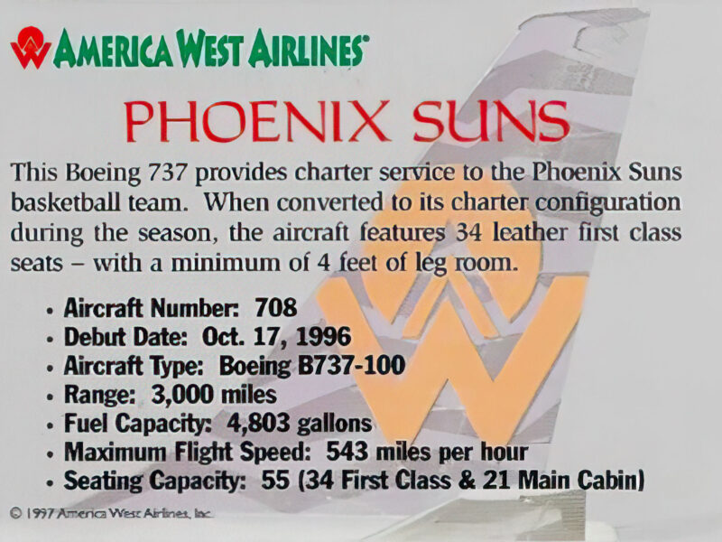 America West Airlines- Phoenix Suns Back