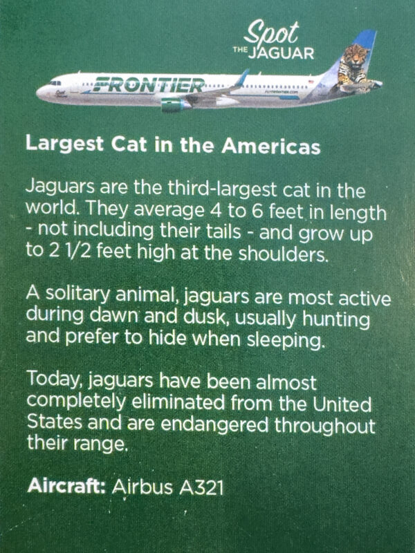 Frontier 2022 Spot the Jaguar Back