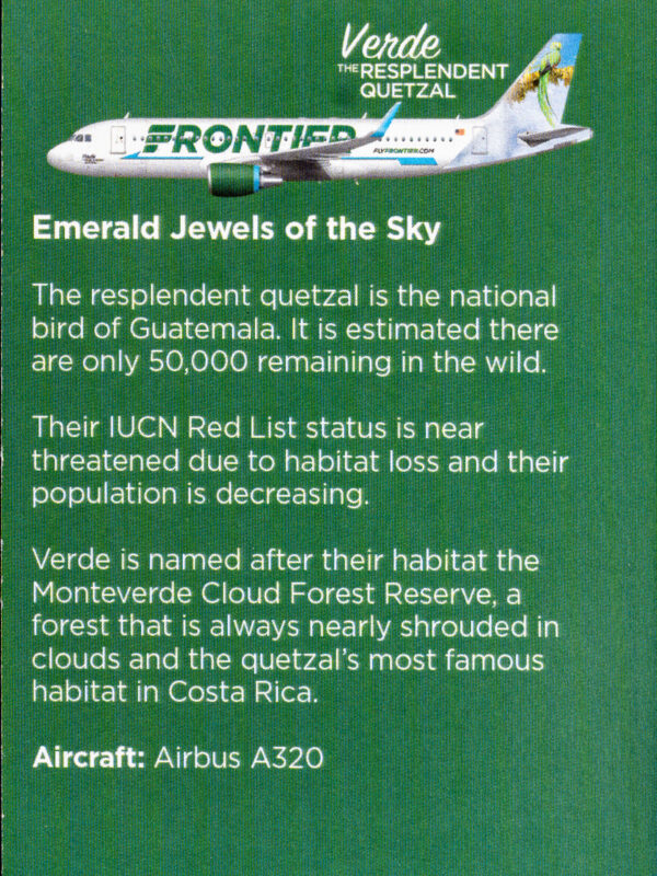 Frontier 2022 Verde The Resplendent Quetzal Back