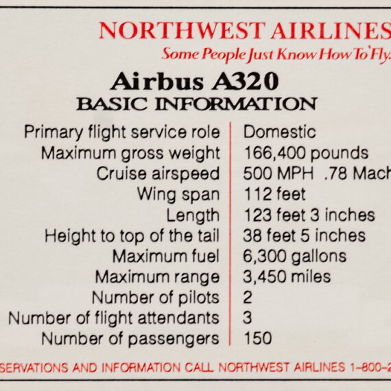 Northwest Series 1 Airbus A320 back