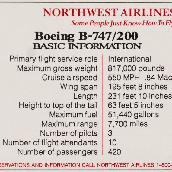Northwest Series 1 Boeing 747 back
