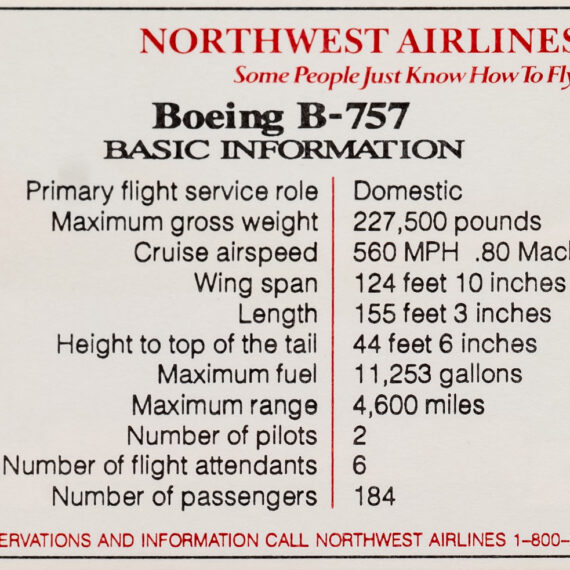 Northwest Series 1 Boeing 757 back