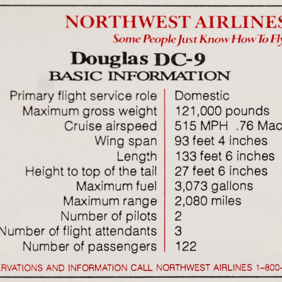 Northwest Series 1 Douglas DC-9 back