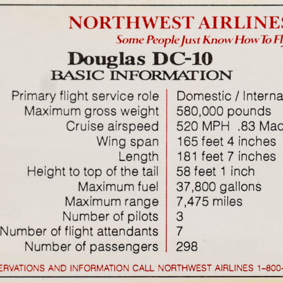Northwest Series 1 Douglas DC-10 back