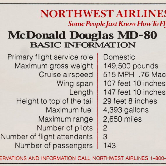 Northwest Series 1 McDonald Douglas MD-80 back
