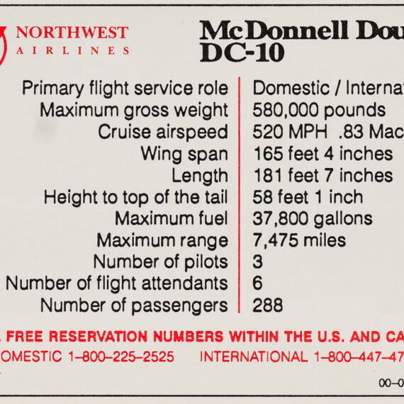 Northwest Series 2 McDonnell Douglas DC-10 Back