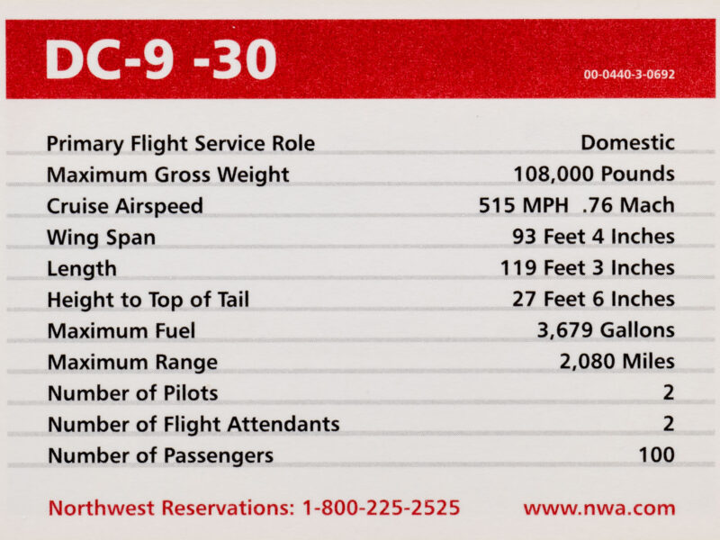 Northwest Series 3 DC-9-30 Back