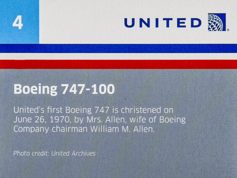 United Airlines 747 Trading Cards 04 Back