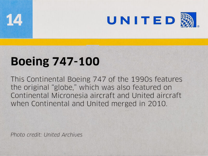 United Airlines 747 Trading Cards 14 Back