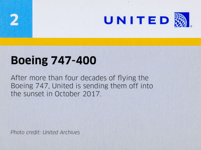 United Airlines 747 Trading Cards 02 Back
