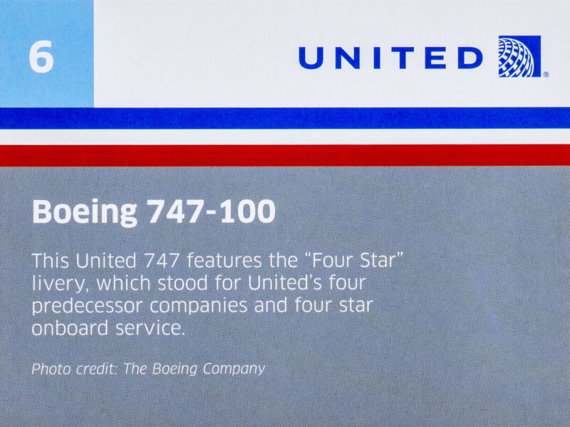 United Airlines 747 Trading Cards 06 Back