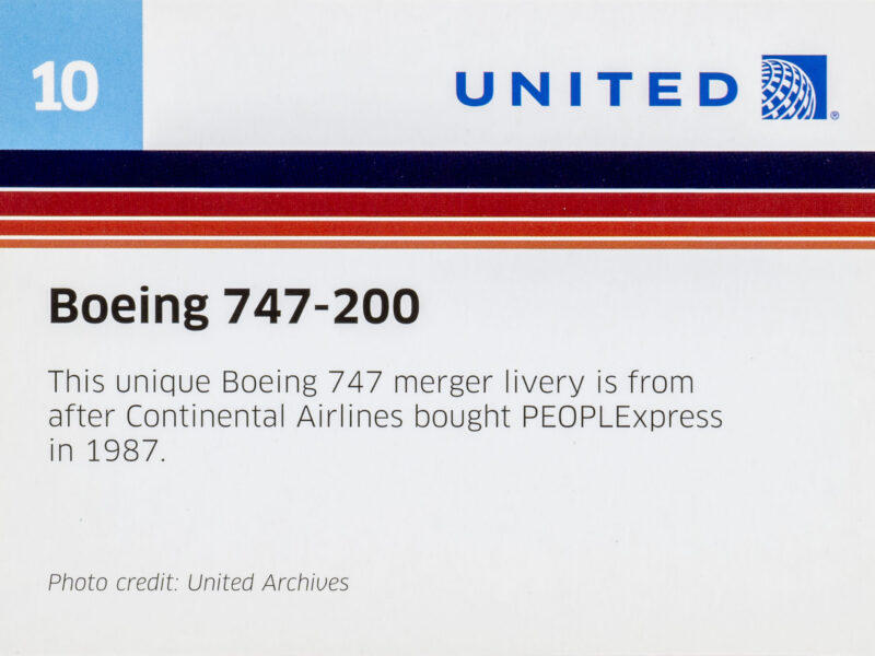 United Airlines 747 Trading Cards 10 Back