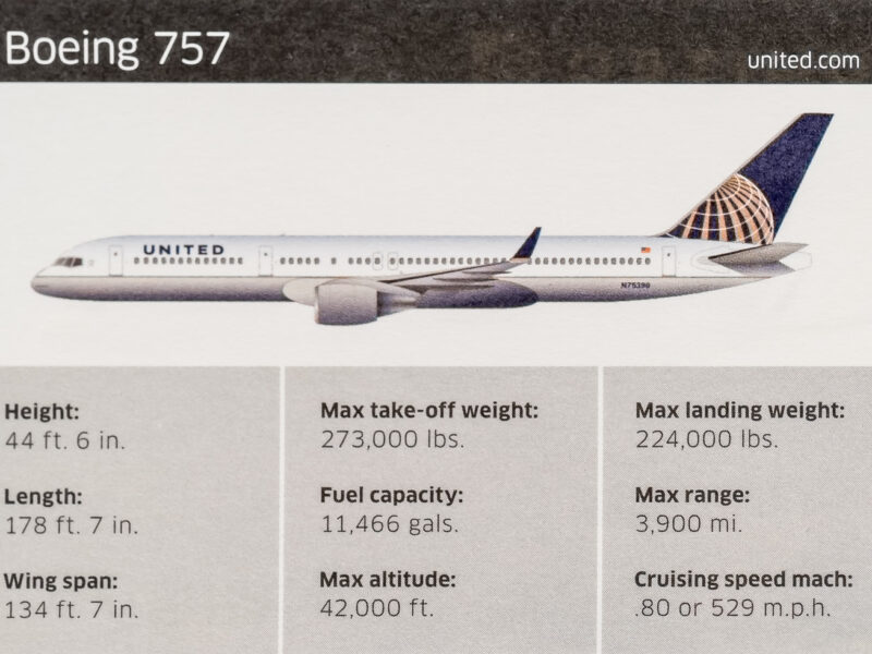 United Set 2 Boeing 757 Back