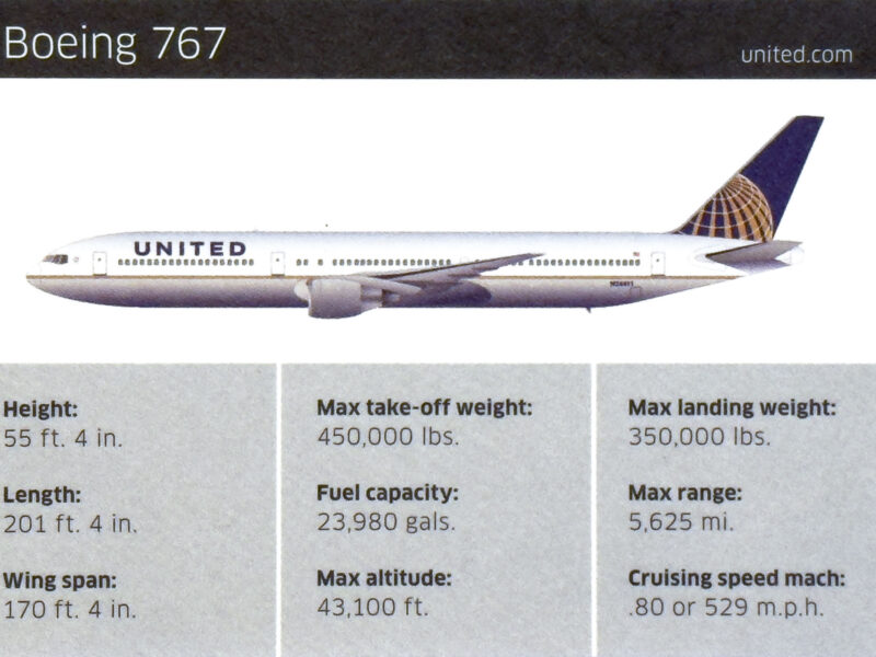 United Set 2 Boeing 767 Back