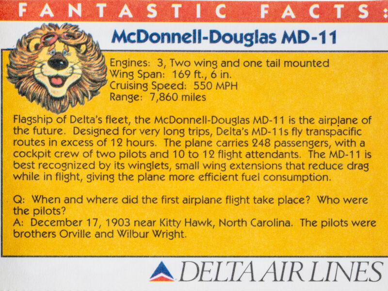 Delta 1980's Trading Card 01 Back