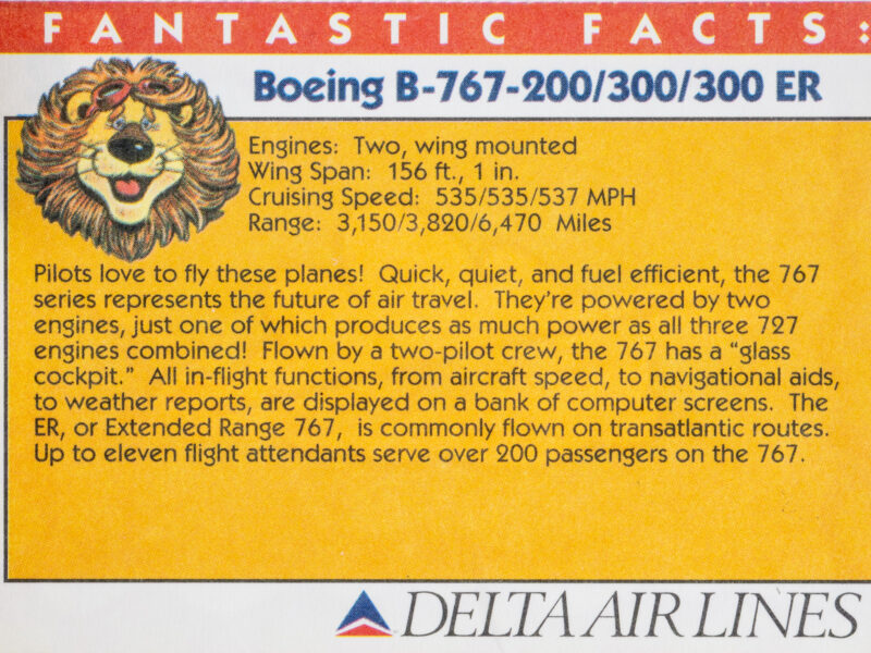 Delta 1980's Trading Card 02 Back