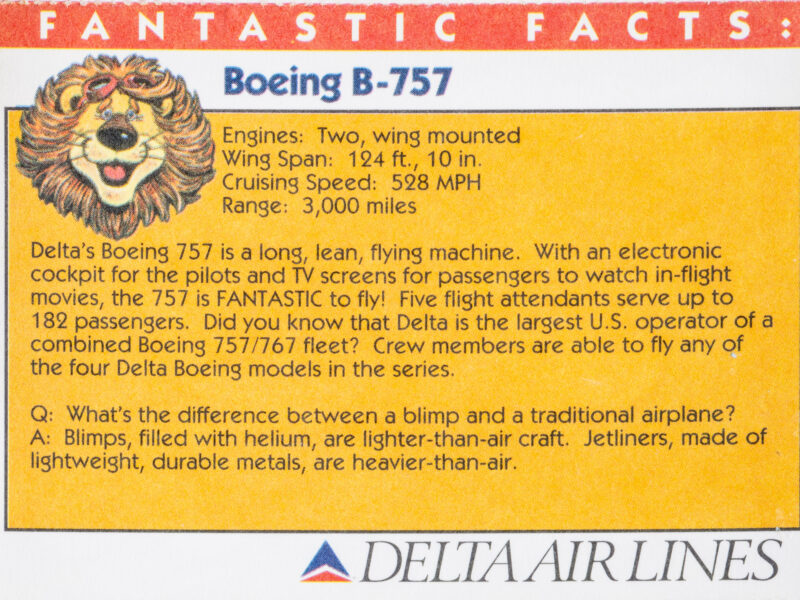Delta 1980's Trading Card 03 Back