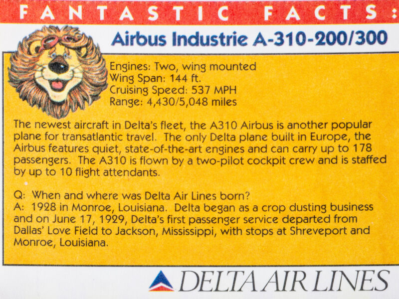 Delta 1980's Trading Card 04 Back