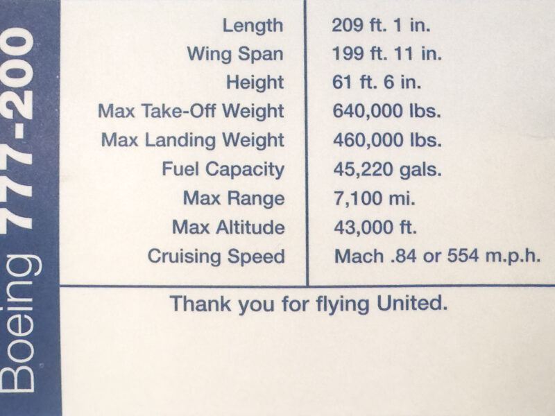 United Set 1 Boeing 777 Back