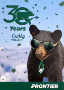 Frontier Airlines 30th Anniversary Cubby Bear