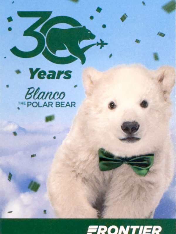 Frontier Airlines 30th Anniversary Blanco Bear