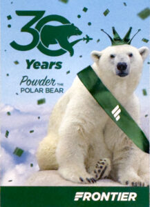 Frontier Airlines 30th Anniversary Powder Bear