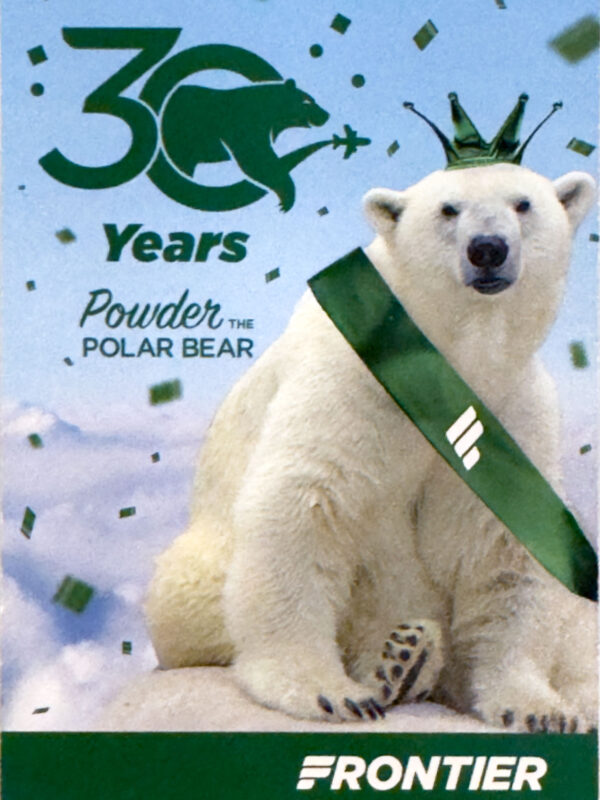 Frontier Airlines 30th Anniversary Powder Bear